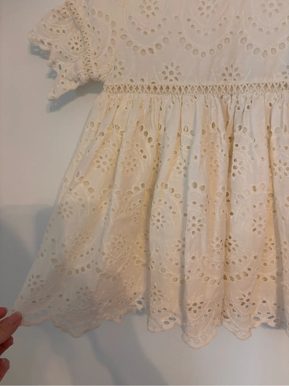 Sweet Magnolia Cream Eyelet Lace Girls' Dress